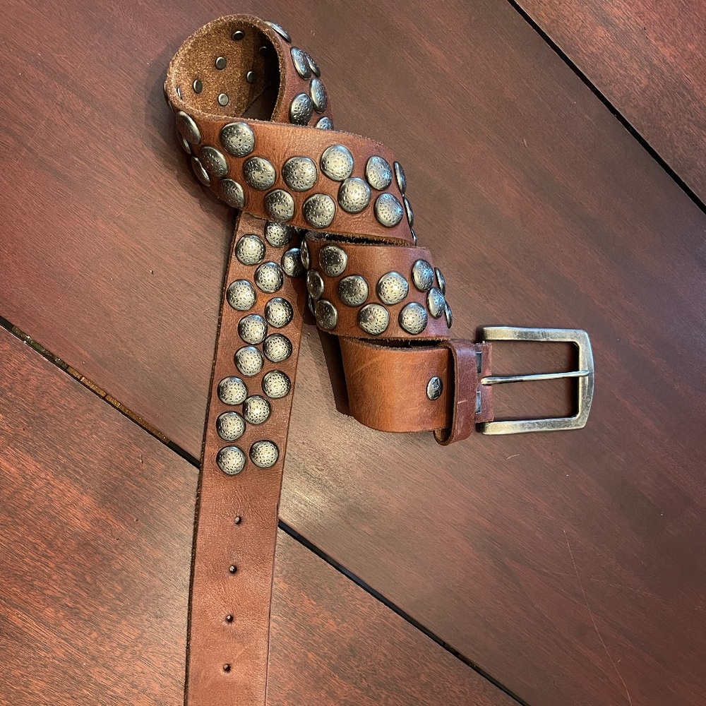 BED STU Boho Studded Leather Belt - M -Never Worn!